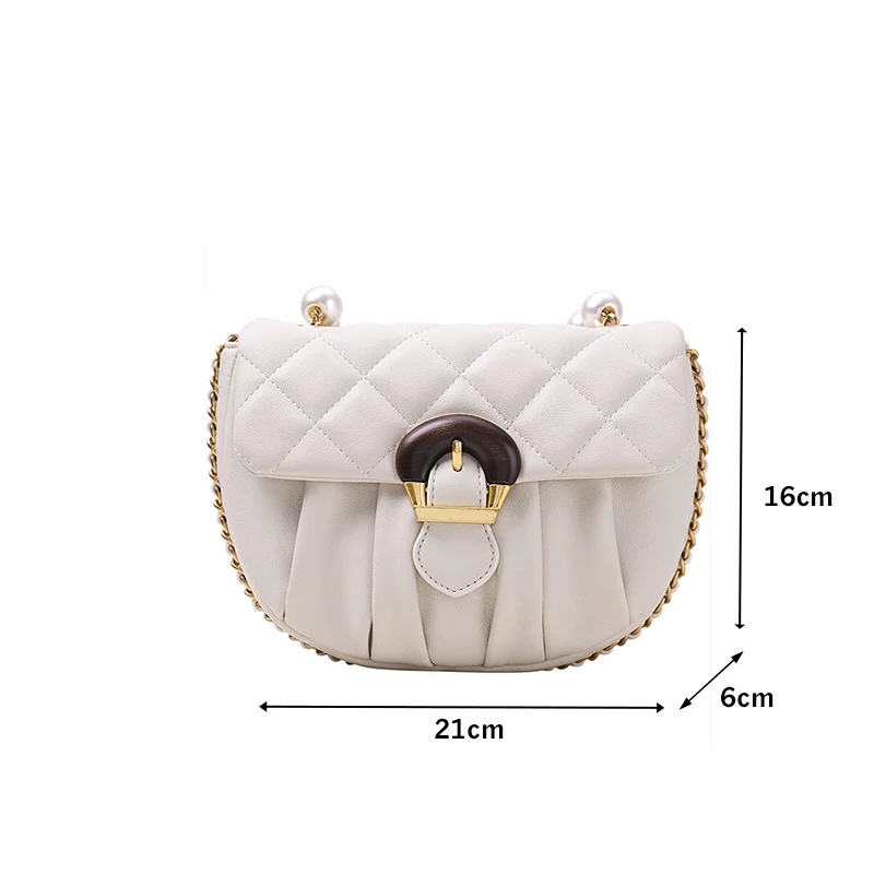 2021 New Women Diamond Lattice Pleated Saddle Bags Pearl Chain Shoulder Crossbody Bags Spring Luxury Trendy Messenger Bags
2021 New Women Diamond Lattice Pleated Saddle Bags Pearl Chain Shoulder Crossbody Bags Spring Luxury Trendy Messenger Bags