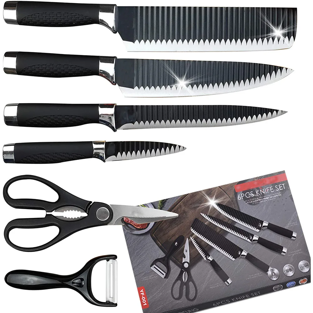 Chef Knife Set 6 Piece Forged Kitchen Knives with Stainless Steel Kitchen Knife Cutlery Set ABS Handle with Ergonomic Design
Chef Knife Set 6 Piece Forged Kitchen Knives with Stainless Steel Kitchen Knife Cutlery Set ABS Handle with Ergonomic Design