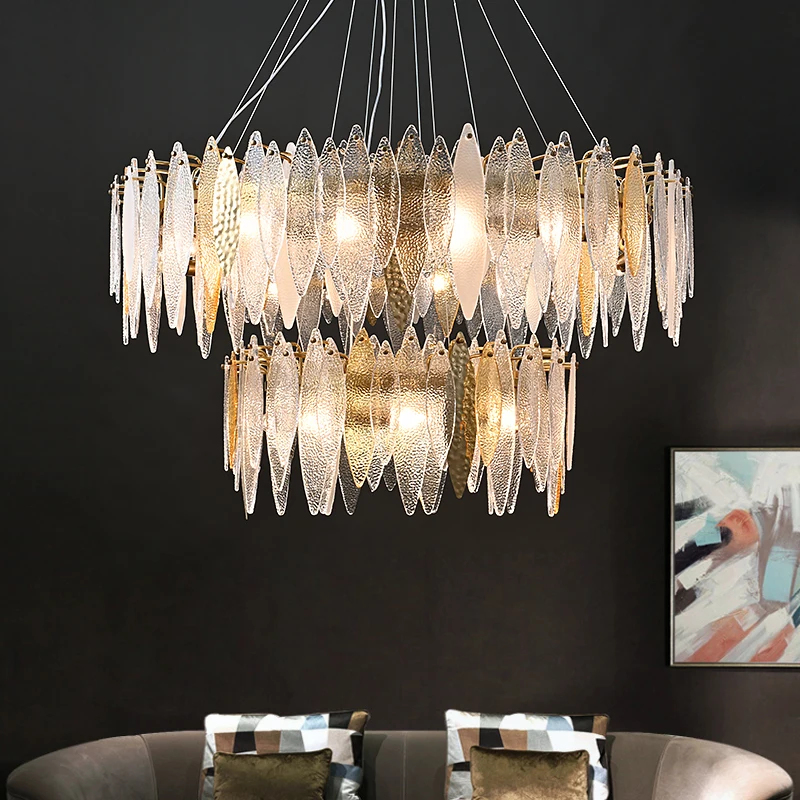 Deyidn Modern Hanging Light Leaf Frosted Glass Luxury Pendant Lamp Living Room Light Villa Restaurant Hotel Ceiling Chandelier 
Deyidn Modern Hanging Light Leaf Frosted Glass Luxury Pendant Lamp Living Room Light Villa Restaurant Hotel Ceiling Chandelier