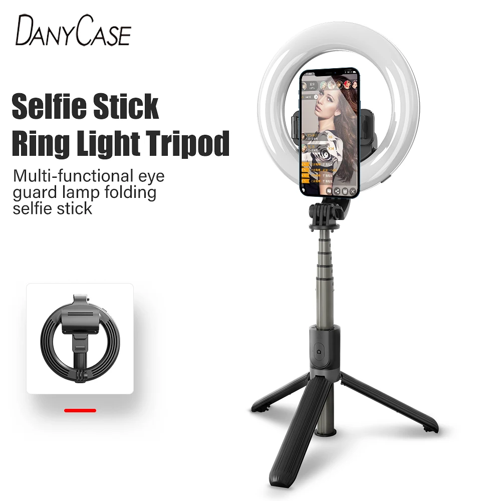 4 in 1 Wireless Bluetooth Selfie Stick With 5inch LED Ring Photography Light Foldable Tripod Monopod For iPhone Xiaomi Huawei
4 in 1 Wireless Bluetooth Selfie Stick With 5inch LED Ring Photography Light Foldable Tripod Monopod For iPhone Xiaomi Huawei