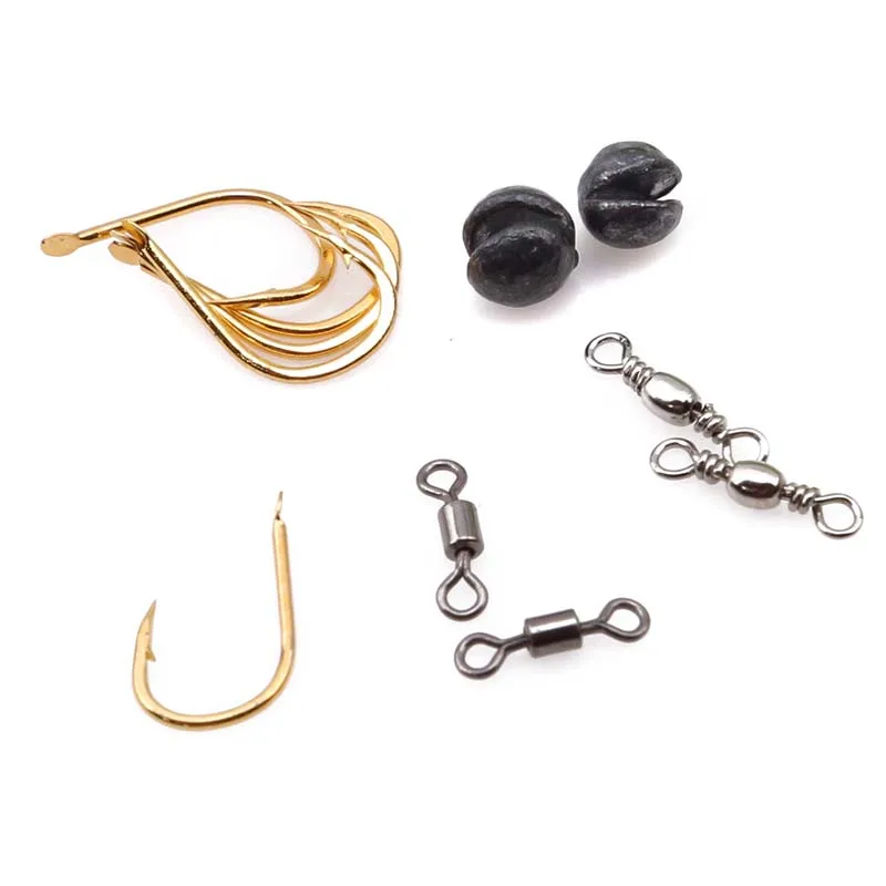 1 Box Fly Fishing Accessories Plastic with Fishhooks Float Lead Sinker Swivel Connector Beads Tackle Boat | Спорт и развлечения