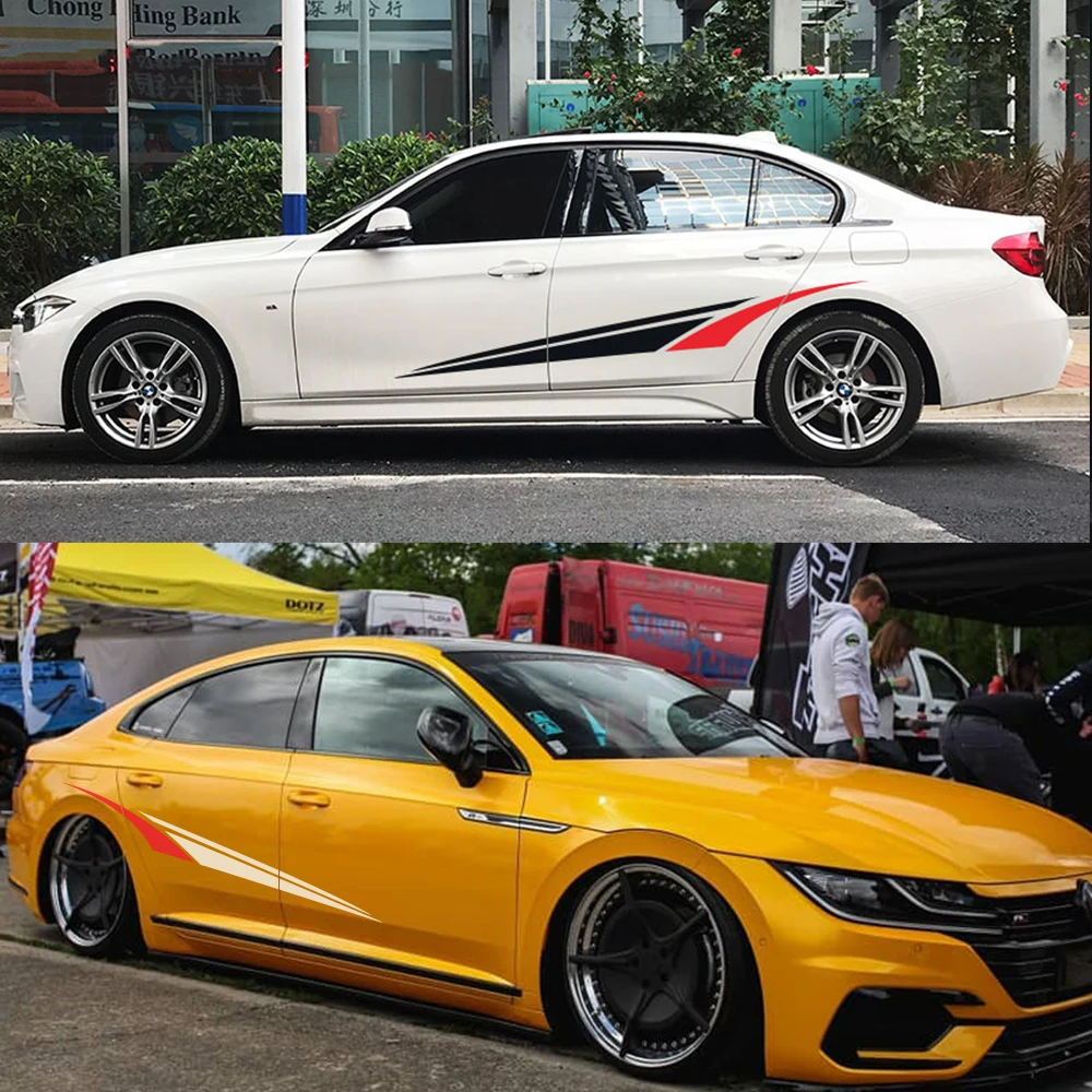2pcs Car Side Skirt Stickers Auto DIY Vinyl Film Long Stripe Decals Racing Sports Car Decoration Sticker Car Tuning Accessories
2pcs Car Side Skirt Stickers Auto DIY Vinyl Film Long Stripe Decals Racing Sports Car Decoration Sticker Car Tuning Accessories