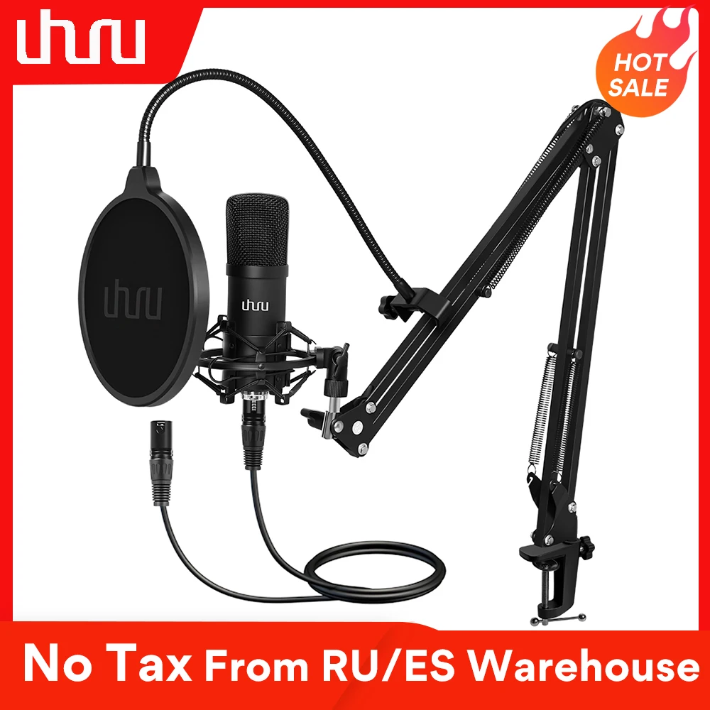 

UHURU XLR Condenser Microphone Professional Studio Cardioid Mikrofon Kit Podcast Streaming Mic for Broadcast YouTube Recording