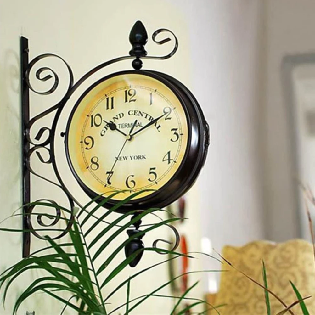 Double Sided Wall Clock European style Classic Vintage Creative Outdoor Wall Clock For Garden Coffee Train Station Bar Decor
Double Sided Wall Clock European style Classic Vintage Creative Outdoor Wall Clock For Garden Coffee Train Station Bar Decor