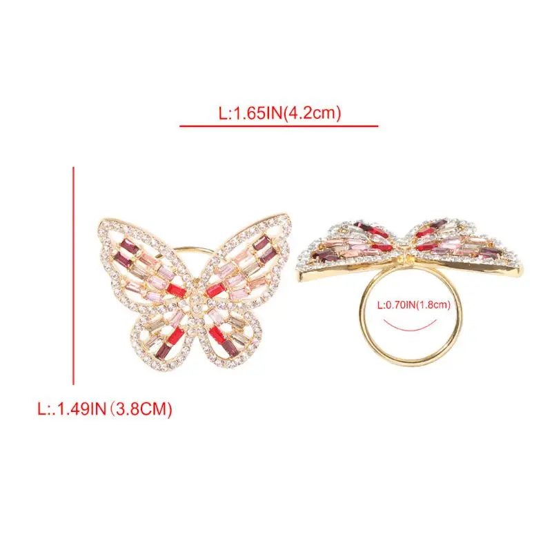 Sparkling Cubic Zircon Crystal Inlaid Flying Butterfly Rings Band Women Size Adjustable Fashion Jewelry
Sparkling Cubic Zircon Crystal Inlaid Flying Butterfly Rings Band Women Size Adjustable Fashion Jewelry