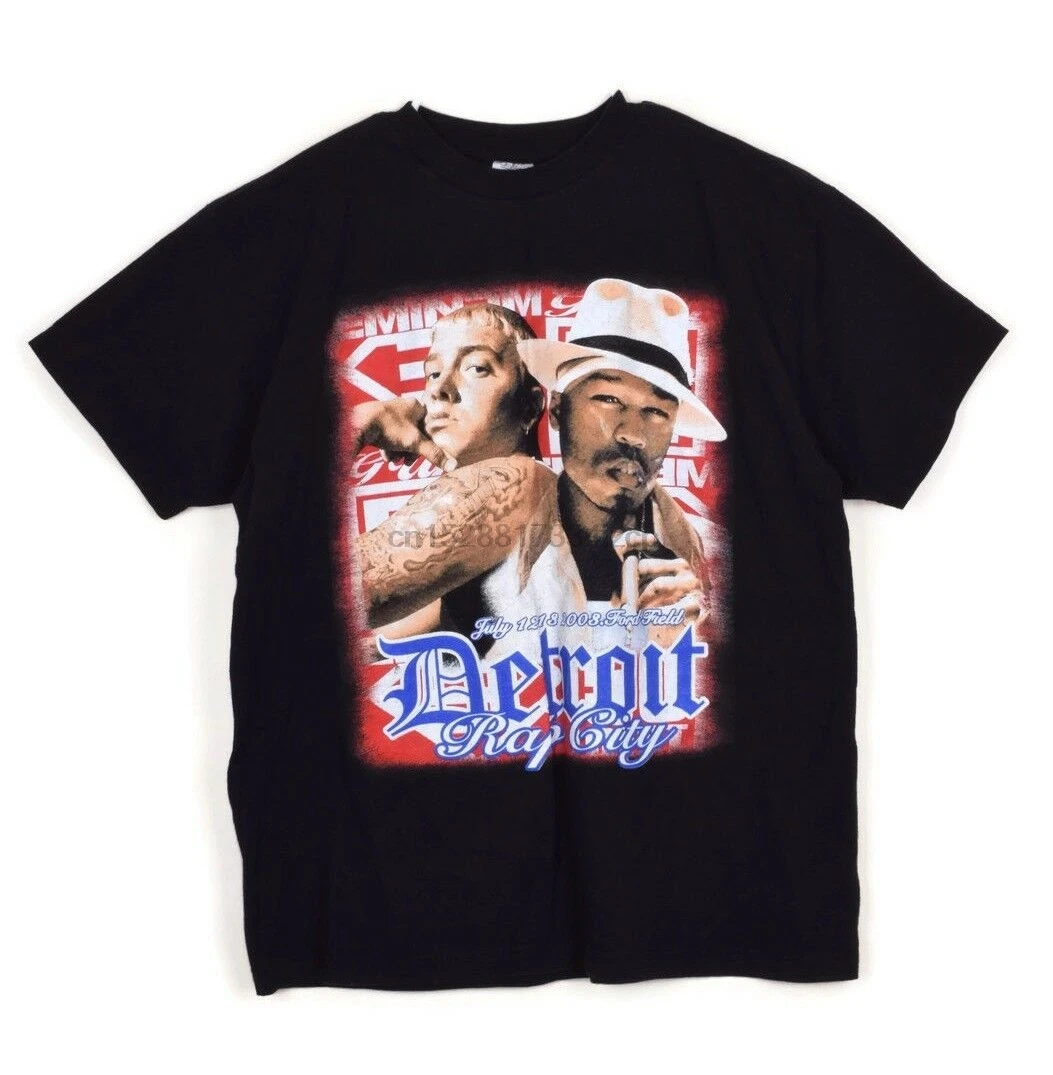 Vtg 2003 Detroit Rap City Eminem 50 Cent официальный рэп футболка Kamikaze Sz 2018 модная черная с