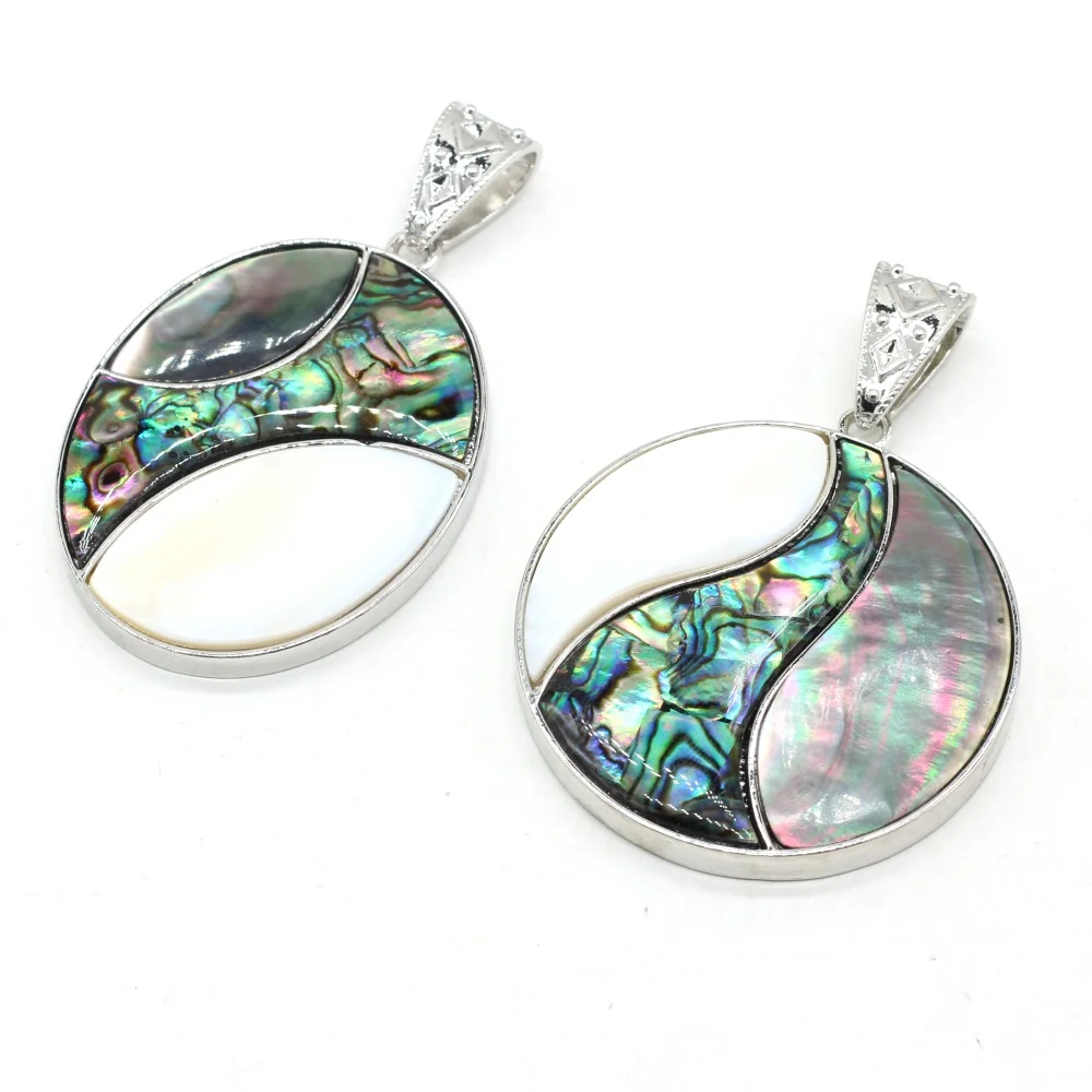 Natural Shell Alloy Pendant Exquisite Oval White Black Shell Abalone Shell Accented Charms for Jewelry Making Necklace Bracelet
Natural Shell Alloy Pendant Exquisite Oval White Black Shell Abalone Shell Accented Charms for Jewelry Making Necklace Bracelet