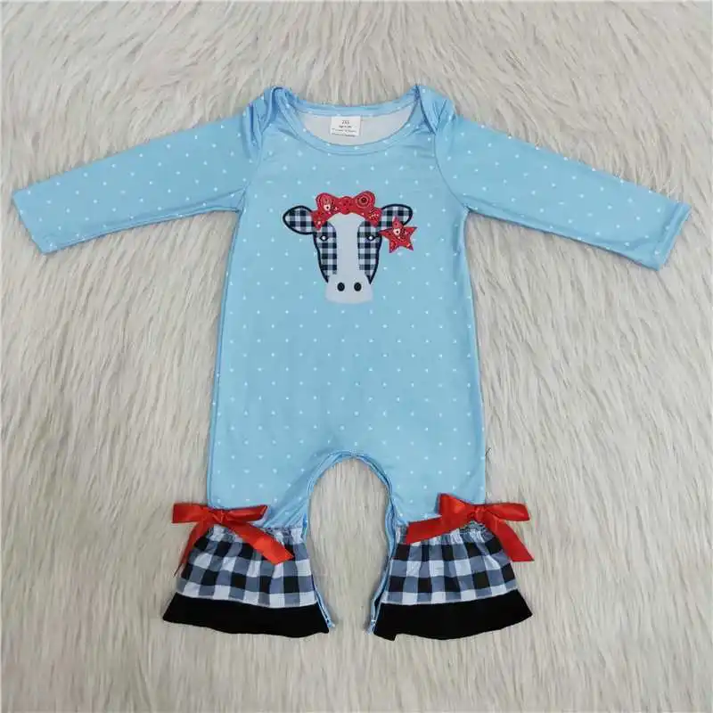 Newborn Jumpsuit Cow Embroidery Autumn Baby Girls Long Sleeves Rompers Baby Clothes For Outfits Infant Costume Wear
Newborn Jumpsuit Cow Embroidery Autumn Baby Girls Long Sleeves Rompers Baby Clothes For Outfits Infant Costume Wear