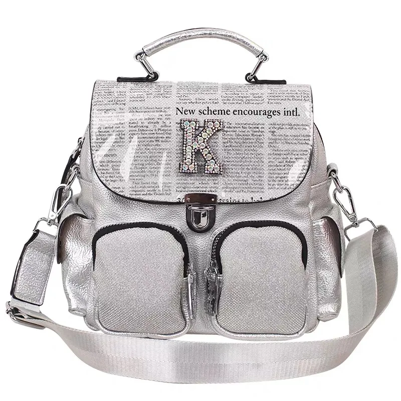 Women's Bags 2020 New Diamond Letter Backpack Fashion Hit Color Multi-purpose Casual Bag Female Patent Leather Travel Bookbag 
Women's Bags 2020 New Diamond Letter Backpack Fashion Hit Color Multi-purpose Casual Bag Female Patent Leather Travel Bookbag