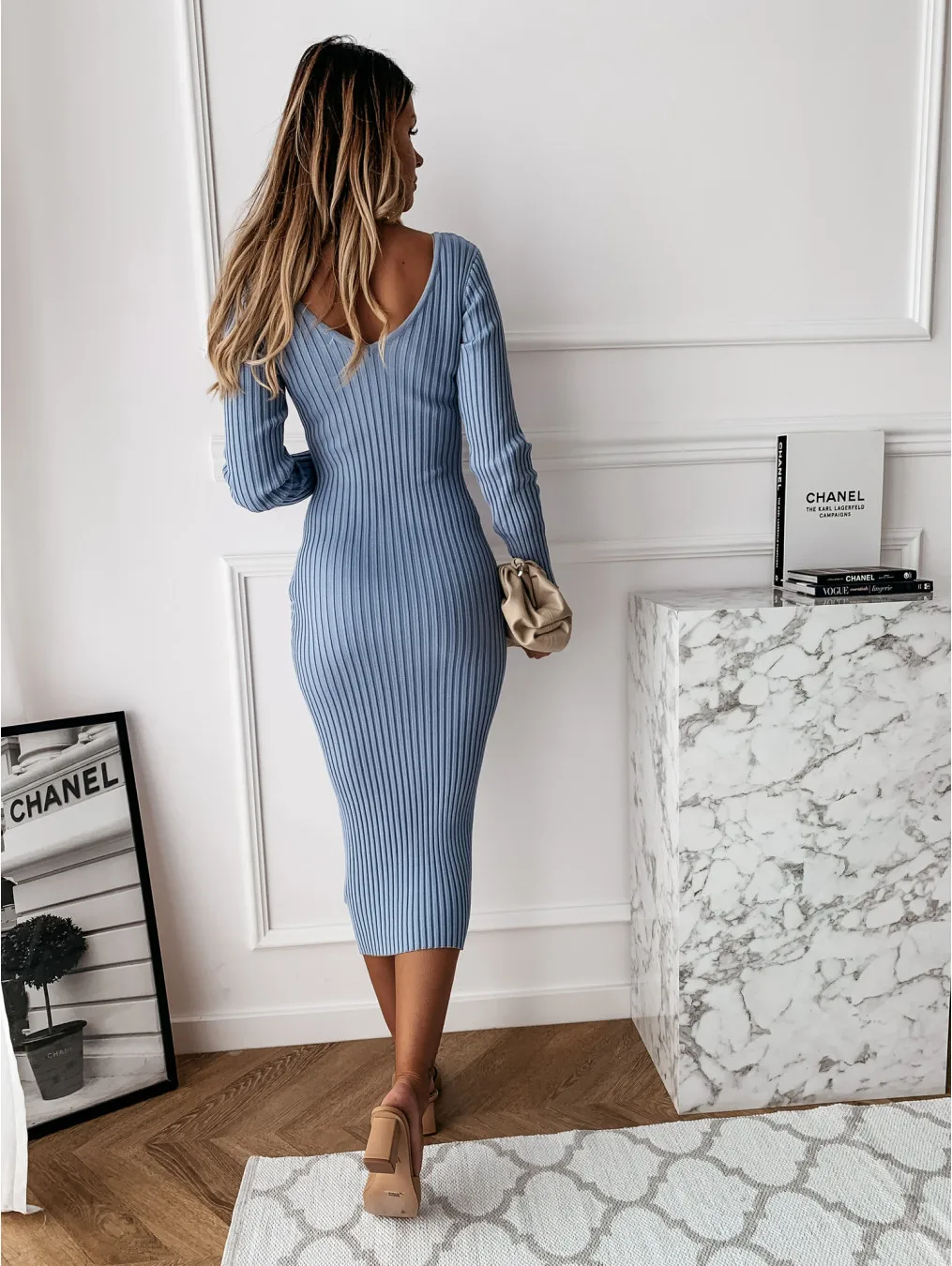 Sexy Double V Neck Backless Long Dress Women Autumn Long Sleeve Ribbed Party Dresses Elegant Office Lady Bodycon Dress Vestidos
Sexy Double V Neck Backless Long Dress Women Autumn Long Sleeve Ribbed Party Dresses Elegant Office Lady Bodycon Dress Vestidos