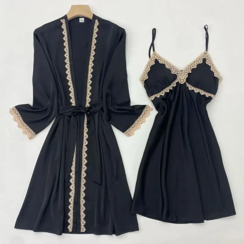 Satin Silk Robe Set Sexy Kimono Bathrobe Gown Women 2PCS Sleepwear Intimate Lingerie 2021 New Nightgown Home Clothes Nightwear
Satin Silk Robe Set Sexy Kimono Bathrobe Gown Women 2PCS Sleepwear Intimate Lingerie 2021 New Nightgown Home Clothes Nightwear
