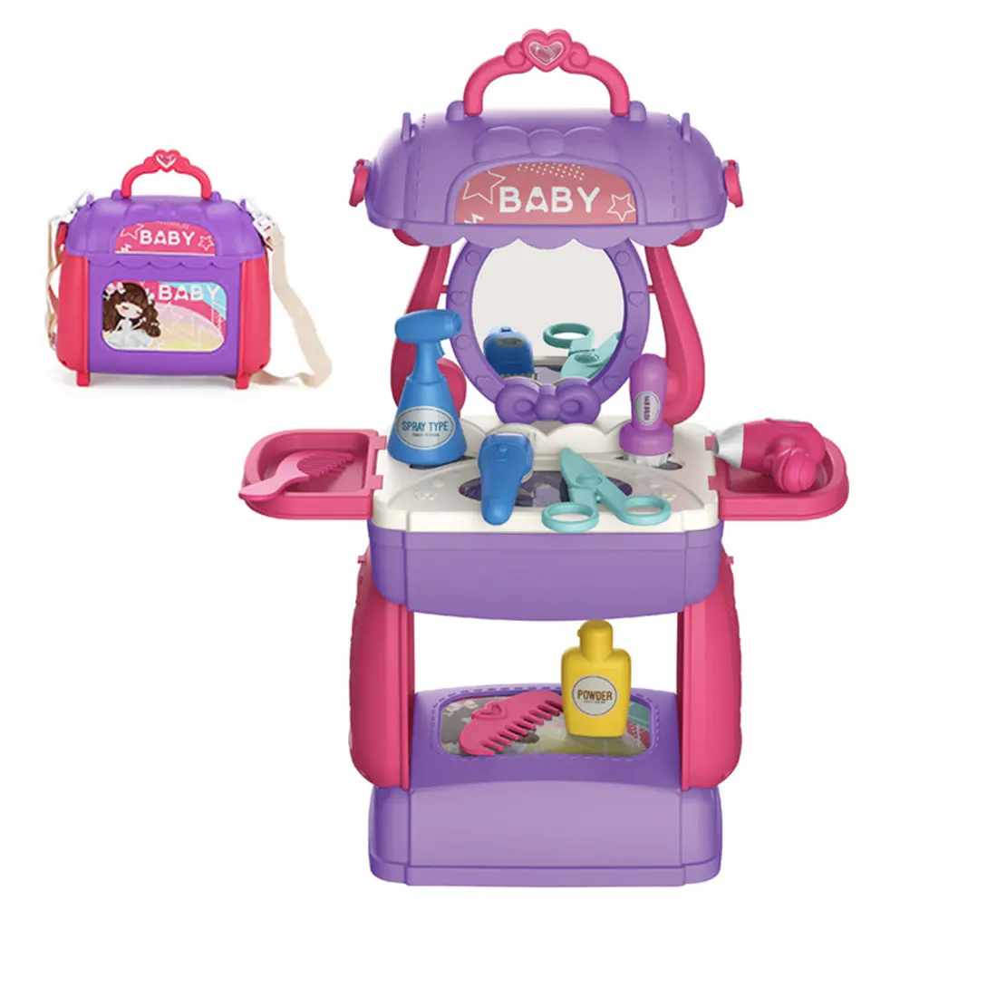 21Pcs Children Pretend Play Hairdressing Toys With Shoulder Bag Brain-Training Toy For Children Educational Toys Birthday Gift
21Pcs Children Pretend Play Hairdressing Toys With Shoulder Bag Brain-Training Toy For Children Educational Toys Birthday Gift