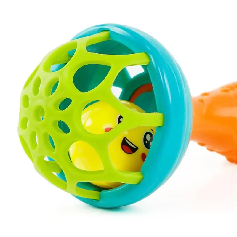 Baby Soft Rubber Can Bite Teether Rattles Multifunctional Rattles Teether Hand Baby Baby with Grip T4R7