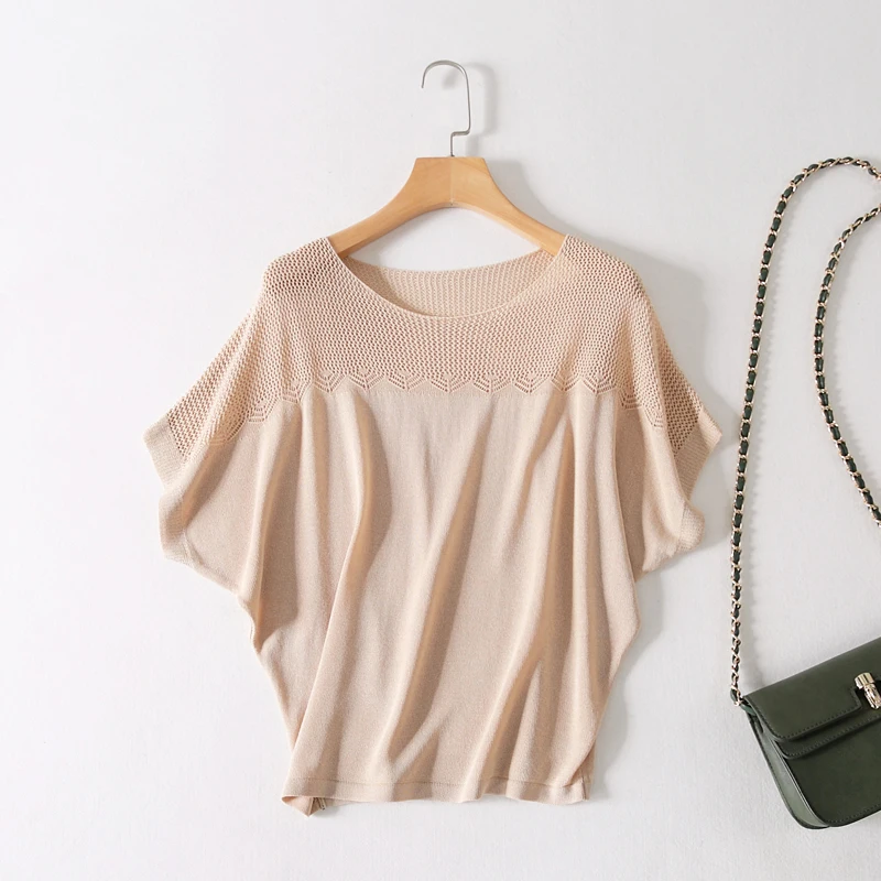 Женский вязаный Топ, летняя Корейская Свободная Повседневная рубашка с рукавом «летучая мышь», короткая футболка с круглым вырезом и вырез...
Женский вязаный Топ, летняя Корейская Свободная Повседневная рубашка с рукавом «летучая мышь», короткая футболка с круглым вырезом и вырез...