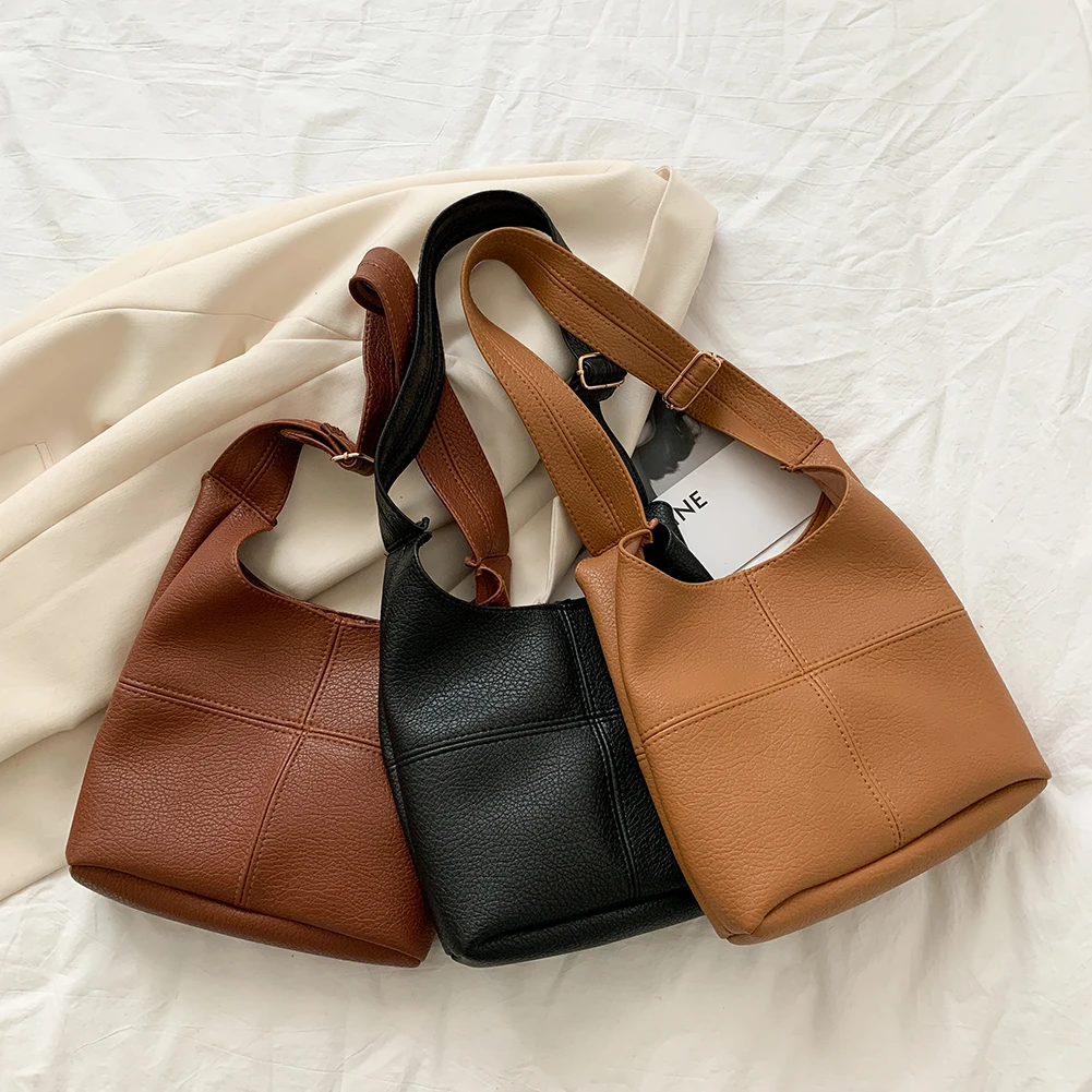 Vintage Solid Color Lattice Pattern Large Capacity Top-handle Handbag PU Leather Shopping Shoulder Bags for Women 2020
Vintage Solid Color Lattice Pattern Large Capacity Top-handle Handbag PU Leather Shopping Shoulder Bags for Women 2020