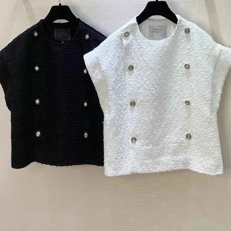 Summer 2021 Spring Women Vest Runway Designer Women's Tweed Vest Double Breasted Elegant Sleeveless Jacket Lady Tops
Summer 2021 Spring Women Vest Runway Designer Women's Tweed Vest Double Breasted Elegant Sleeveless Jacket Lady Tops