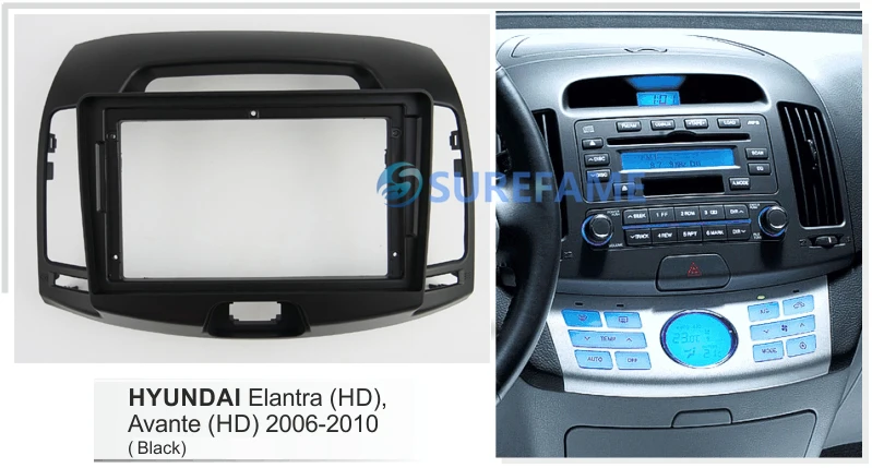9 дюймовая Автомобильная радиопанель Fascia Для HYUNDAI Elantra (HD) Avante 2006 2010 панель для