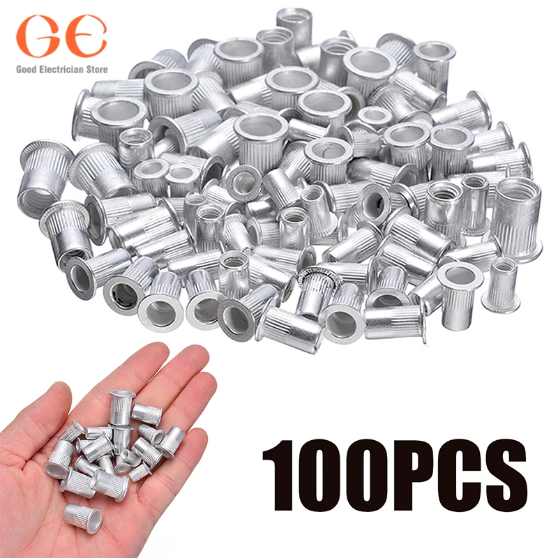 100pcs Rivet Nuts Kit Threaded Rivet Nut Inserts Rivnut Nutsert M4 M5 M6 M8 Mixed Kit Set Repairing Tools
100pcs Rivet Nuts Kit Threaded Rivet Nut Inserts Rivnut Nutsert M4 M5 M6 M8 Mixed Kit Set Repairing Tools