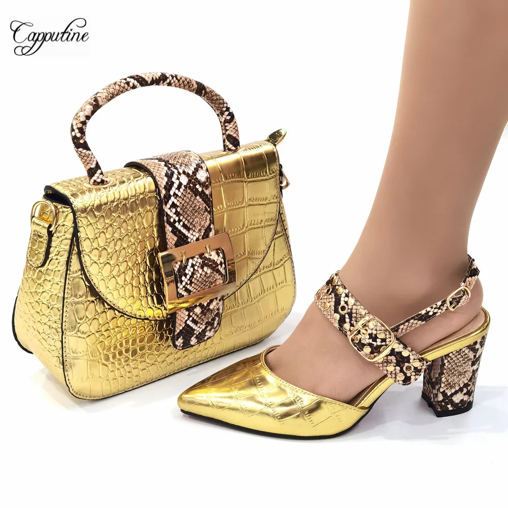 Gold Woman Shoes And Bag Set To Match Office Ladies Autumn Spring High Heels Pumps And Handbag Chaussures Femme Sac CR131 7.5CM
Gold Woman Shoes And Bag Set To Match Office Ladies Autumn Spring High Heels Pumps And Handbag Chaussures Femme Sac CR131 7.5CM