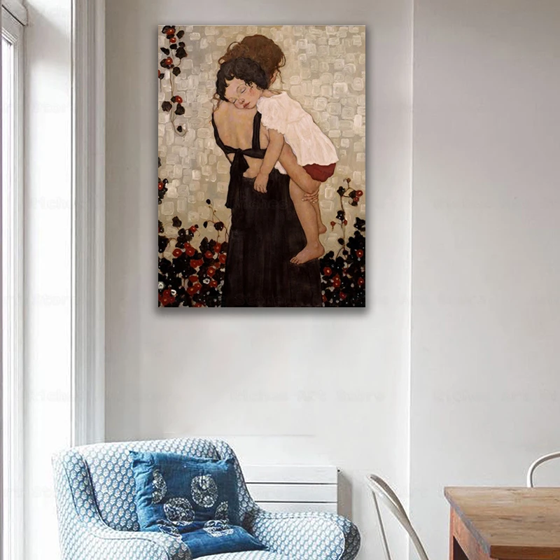 Famous Abstract Painting Mother And Child by Gustav Klimt Canvas Painting Wall Art Prints Picture For Living Room Decor Cuadros
Famous Abstract Painting Mother And Child by Gustav Klimt Canvas Painting Wall Art Prints Picture For Living Room Decor Cuadros