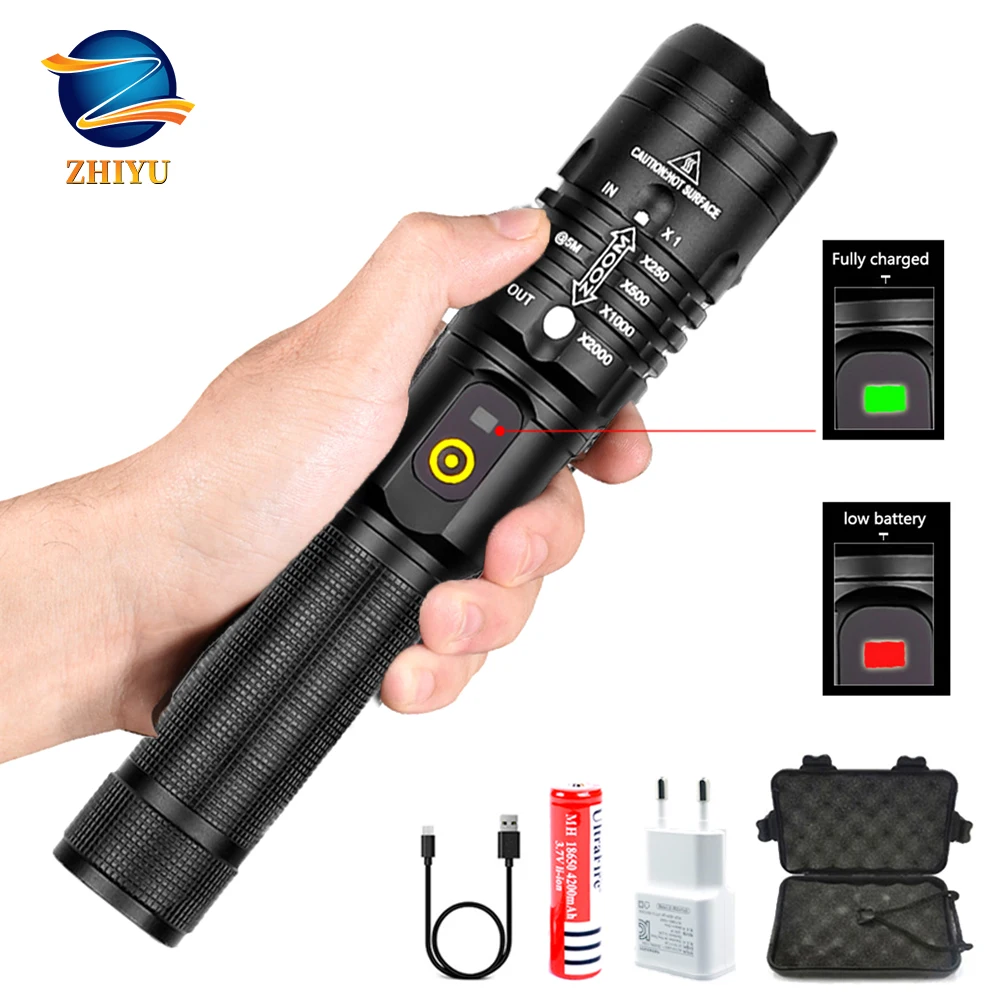 Суперъяркий светодиодный фонарик ZHIYU CREE XHP50 тактический электрический