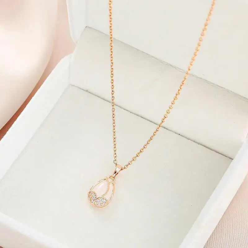 Han edition tulips are titanium steel rose gold necklace female fashion the cat's eye pendant chain jewelry web celebrity
Han edition tulips are titanium steel rose gold necklace female fashion the cat's eye pendant chain jewelry web celebrity