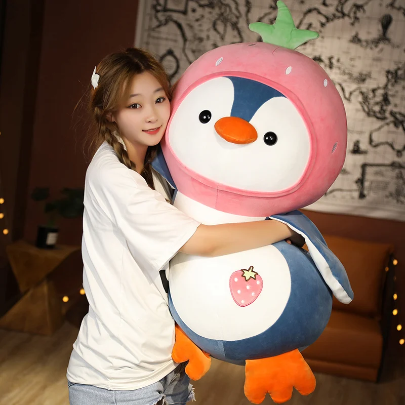 Kawaii Dress up Penguin Plush Toy Animal Penguin Cosplay Strawberry Orange Fruit Stuffed Doll Children Toy Cute Gift for Friend
Kawaii Dress up Penguin Plush Toy Animal Penguin Cosplay Strawberry Orange Fruit Stuffed Doll Children Toy Cute Gift for Friend
