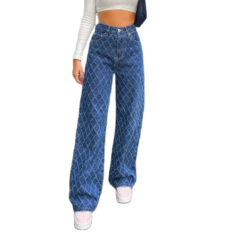 2021 Harajuku Casual Argyle Y2K Woman Jeans Straight High Waist Pants Capris Froll Plaid Fashion Long Denim Trousers Streetwear
2021 Harajuku Casual Argyle Y2K Woman Jeans Straight High Waist Pants Capris Froll Plaid Fashion Long Denim Trousers Streetwear