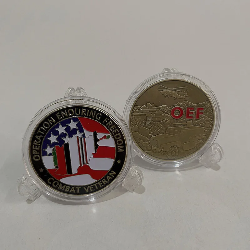 OEF OIF US Warship Fighter Helicopter Bronze Commemorative Coin Color Paint Antique Commemorative Medallion Challenge Coin
OEF OIF US Warship Fighter Helicopter Bronze Commemorative Coin Color Paint Antique Commemorative Medallion Challenge Coin