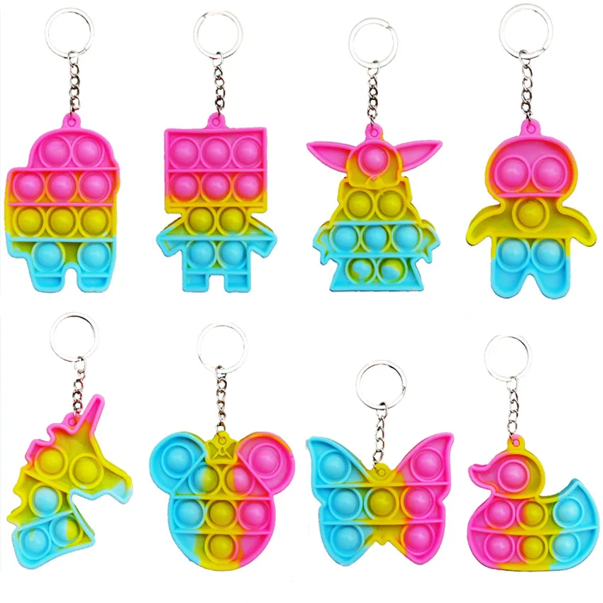 Colorful Butterfly Mouse Dragon Unicorn Duck Bubble Press Keychain Mini Anti-Stress Sensory Toys Dimple Keychain Fidget Toy Kids
Colorful Butterfly Mouse Dragon Unicorn Duck Bubble Press Keychain Mini Anti-Stress Sensory Toys Dimple Keychain Fidget Toy Kids