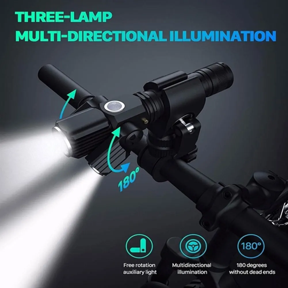 USB Charging Bicycle Light Waterproof 4 Lighting Mode Super Bright T6 L2 LED Three Lamp Flashlight High Quality Bike Accessories
USB Charging Bicycle Light Waterproof 4 Lighting Mode Super Bright T6 L2 LED Three Lamp Flashlight High Quality Bike Accessories