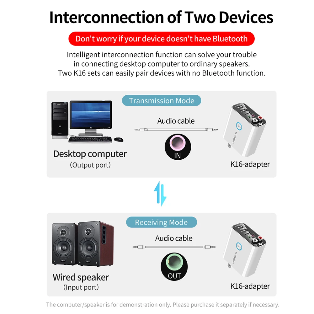 New Bluetooth Transmitter and Receiver 2-in-1 Wireless Bluetooth Adapter Supports USB/TF Reader, AUX/RCA Output, QC2.0
New Bluetooth Transmitter and Receiver 2-in-1 Wireless Bluetooth Adapter Supports USB/TF Reader, AUX/RCA Output, QC2.0
