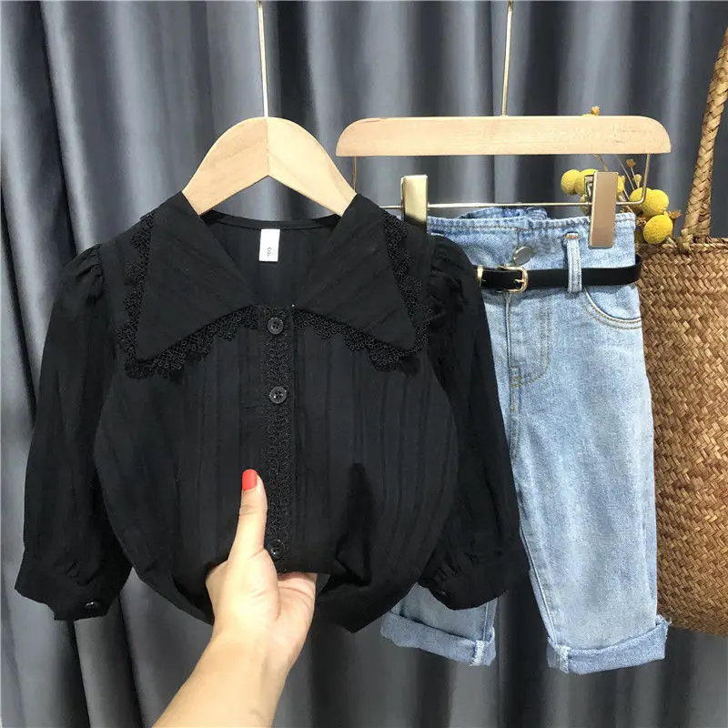 2021 Spring Autumn Toddler Kids Baby Girls Clothes Sets White Tops Shirt Denim Pants Jeans Outfits Set Children Costume D597
2021 Spring Autumn Toddler Kids Baby Girls Clothes Sets White Tops Shirt Denim Pants Jeans Outfits Set Children Costume D597