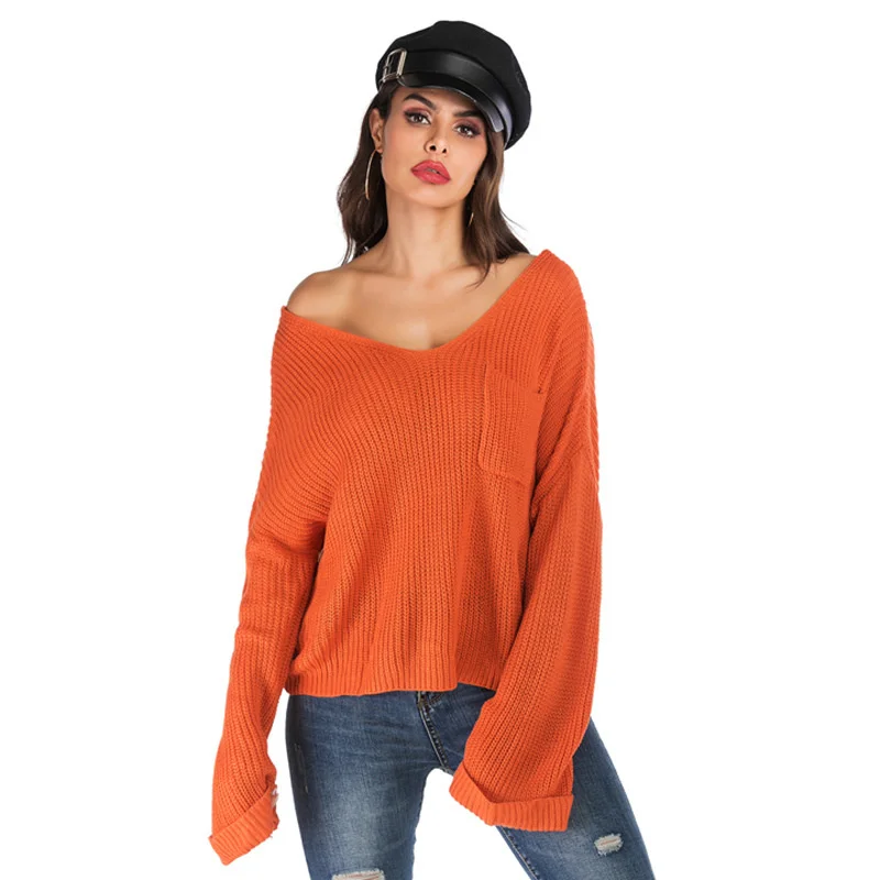 2021 Autumn New Style With Solid V-neck Knitted Trumpet Long Sleeve Bottomed Sweater For Women Fashion Tops
2021 Autumn New Style With Solid V-neck Knitted Trumpet Long Sleeve Bottomed Sweater For Women Fashion Tops