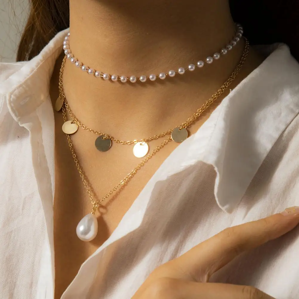 Delicate Multilayers Electroplated Necklace Chain Tarnish Resistant Jewelry Women Faux Pearl Multilayers Necklace for Birthday
Delicate Multilayers Electroplated Necklace Chain Tarnish Resistant Jewelry Women Faux Pearl Multilayers Necklace for Birthday