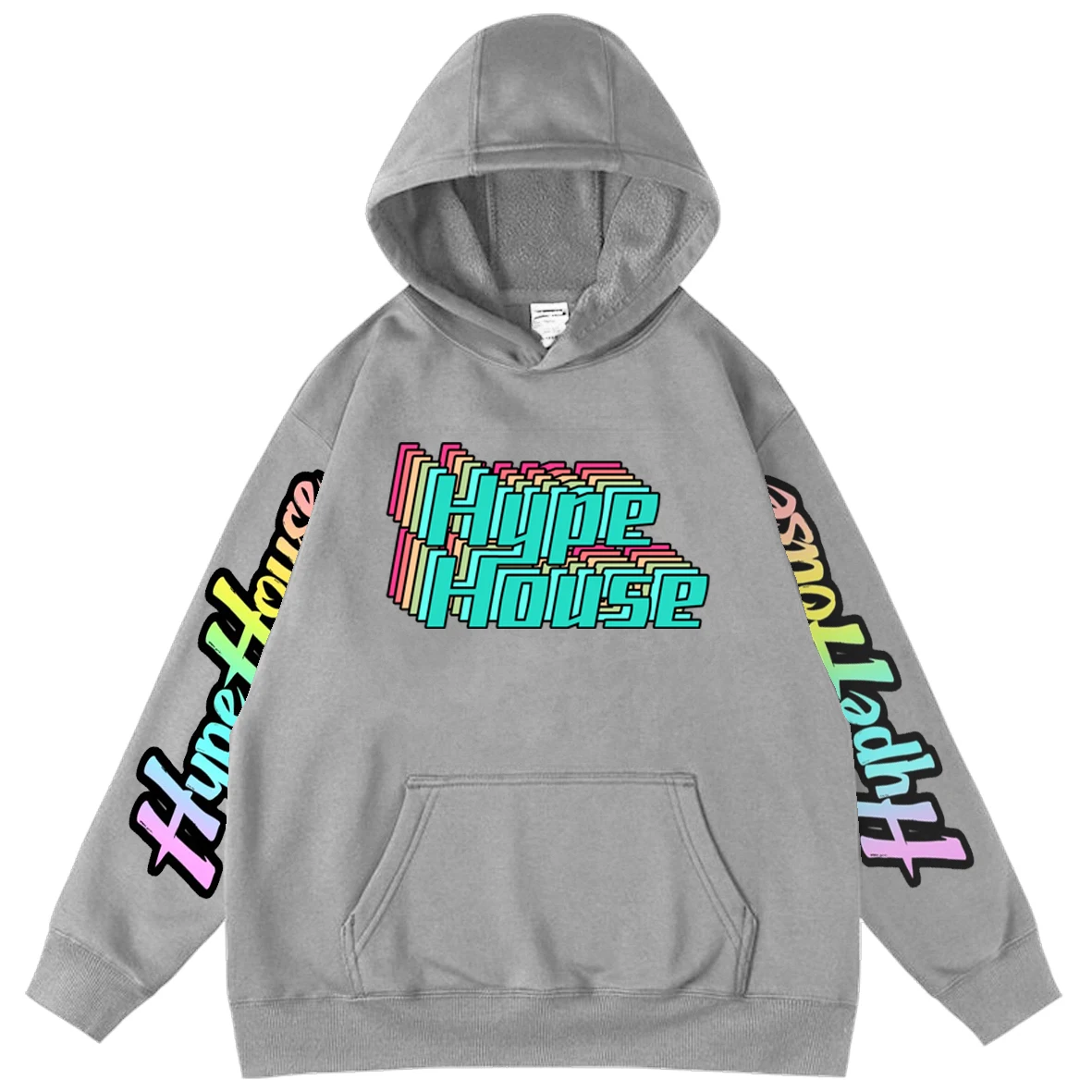 Anime Hype House Print Oversized Hoodie Hooded Hoody Male Loose High Street Clothes Tops Men Hoodies Fleece Fun Sweatshirts