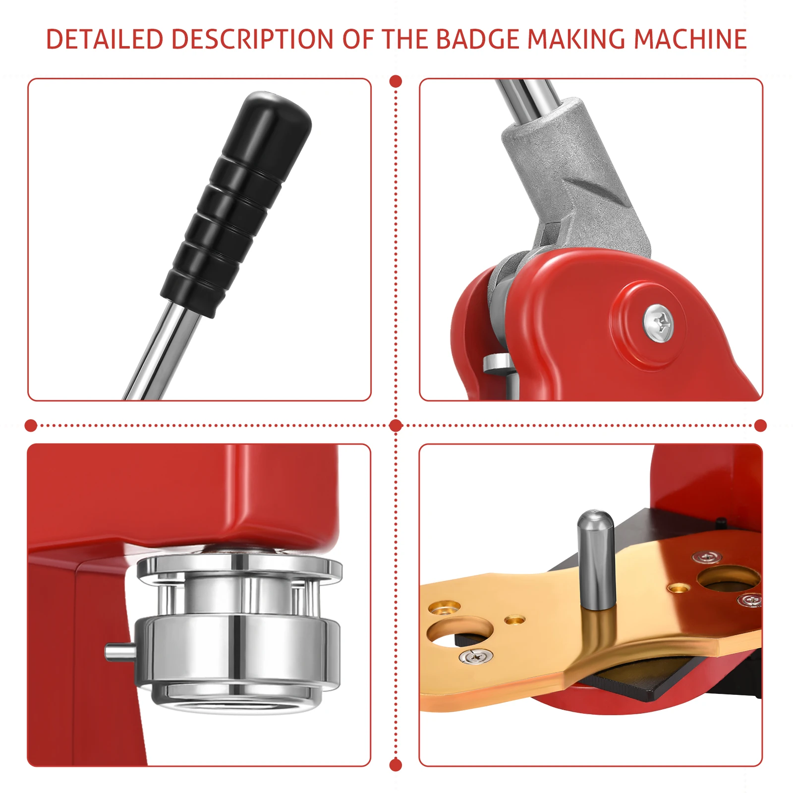 Commerce Metal Button Makers 44mm DIY Round Pin Maker Kit Badge Punch Press Machine With 620Pcs Parts Cutter Kit
Commerce Metal Button Makers 44mm DIY Round Pin Maker Kit Badge Punch Press Machine With 620Pcs Parts Cutter Kit