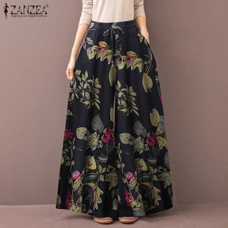 2022 Women Pants Spring Vintage Floral Printed Wide Leg Trousers S- ZANZEA Casual High Waist Loose Long Pantalon
2022 Women Pants Spring Vintage Floral Printed Wide Leg Trousers S- ZANZEA Casual High Waist Loose Long Pantalon