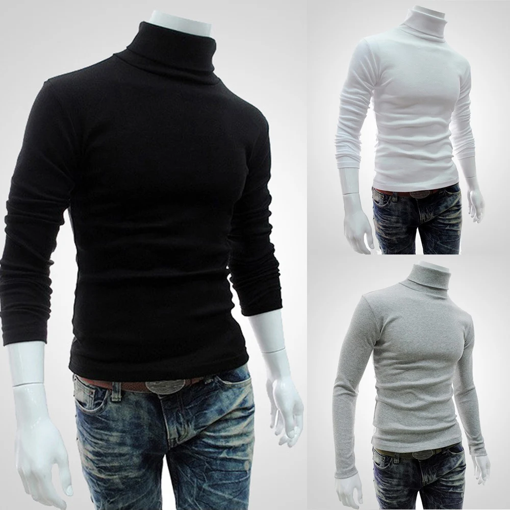 Men Long Sleeve Turtleneck Pullover Autumn Stretch Slim Basic T Shirt Solid Color High Neck Tee Top Black White Gray Navy Blue
Men Long Sleeve Turtleneck Pullover Autumn Stretch Slim Basic T Shirt Solid Color High Neck Tee Top Black White Gray Navy Blue