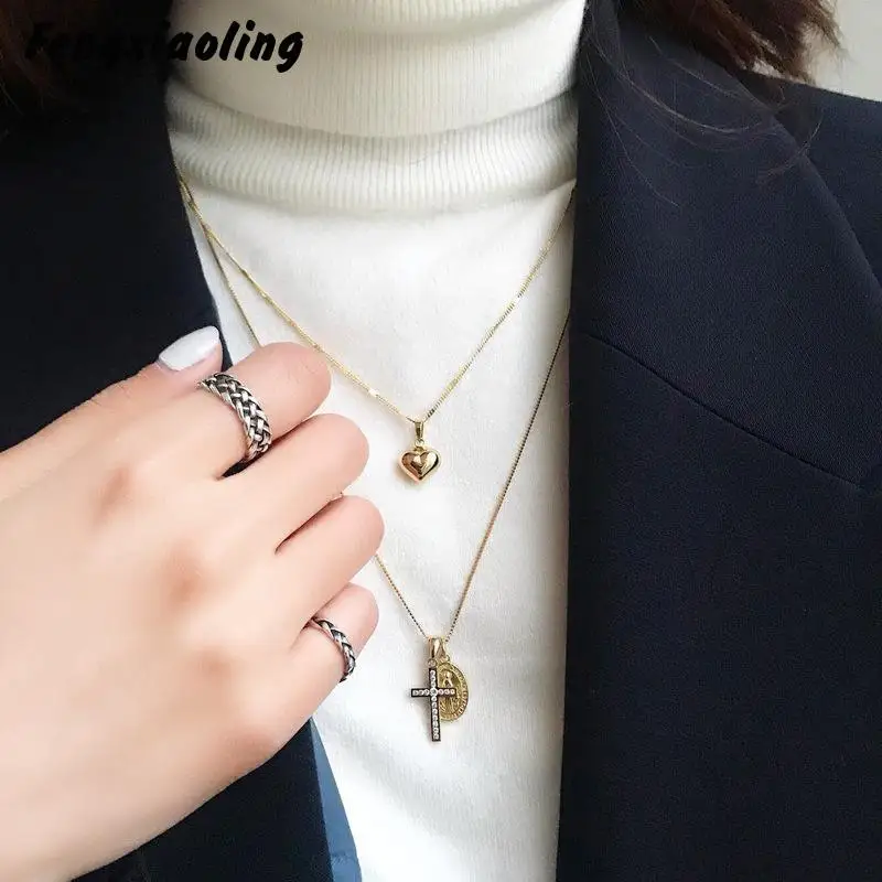 Authentic 925 Sterling Silver Cross Portrait Silver Coin Pendant Necklaces For Women Heart Gold Jewelry Chain Necklace Elegant
Authentic 925 Sterling Silver Cross Portrait Silver Coin Pendant Necklaces For Women Heart Gold Jewelry Chain Necklace Elegant