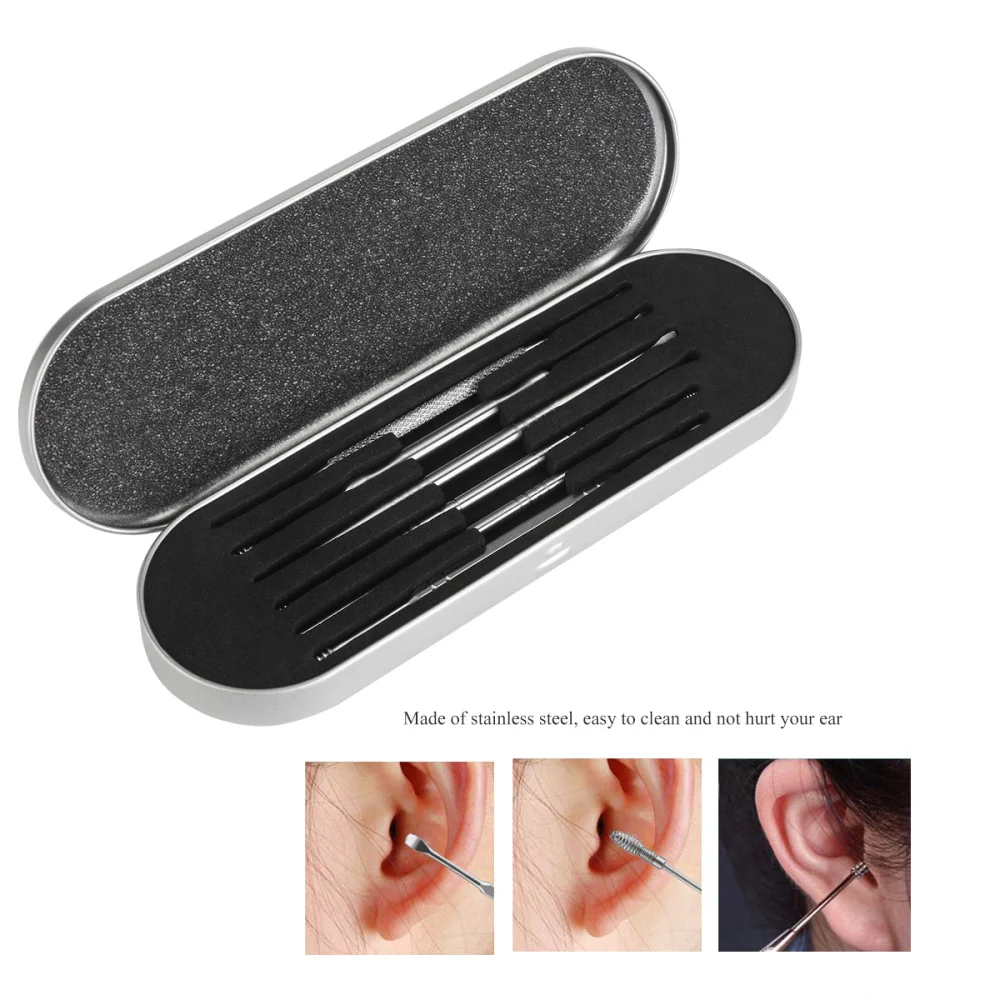 RUIMIO 6pcs Ear Curette Earwax Removal Ear Pick with Storage Box
RUIMIO 6pcs Ear Curette Earwax Removal Ear Pick with Storage Box