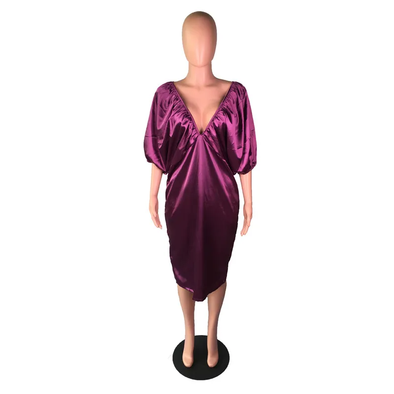 Sexy V-neck Glossy Nightclub Party Dresses Women Batwing Sleeve Backless Cross Ruched Loose Knee-legnth Dress Celebrity Vestidos
Sexy V-neck Glossy Nightclub Party Dresses Women Batwing Sleeve Backless Cross Ruched Loose Knee-legnth Dress Celebrity Vestidos
