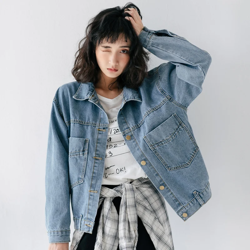 2021 Korean Blue Female Jacket Blue Denim Jackets Jaqueta Long Sleeve Casual Vintage Coat Women
2021 Korean Blue Female Jacket Blue Denim Jackets Jaqueta Long Sleeve Casual Vintage Coat Women