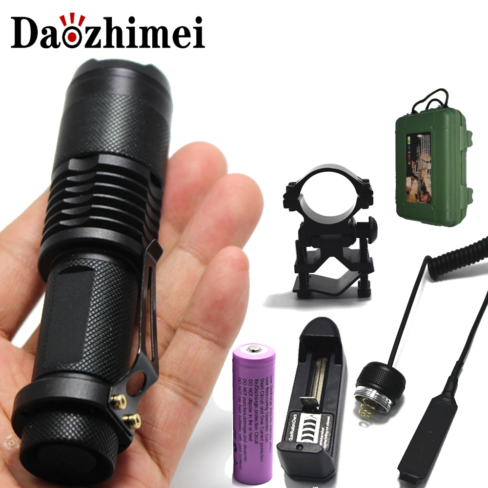 IR Zoomable Flashlight 1 Mode Night Vision Infrared Torch Light Portable Lamp Lanterna for Hunting+ Pressure Switch+ Gun Mount
IR Zoomable Flashlight 1 Mode Night Vision Infrared Torch Light Portable Lamp Lanterna for Hunting+ Pressure Switch+ Gun Mount