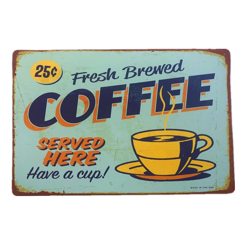 Fresh Brewed Coffee Tin Sign Cafe Coffee Shop Wall Decor Metal Sign Vintage Home Decor Metal Plaque 
Fresh Brewed Coffee Tin Sign Cafe Coffee Shop Wall Decor Metal Sign Vintage Home Decor Metal Plaque