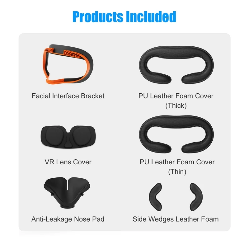 7 in1 Resilient Facial Bracket & Anti-Leakage PU Leather Foam Face Cover Pad with Comfort Accessories for Oculus Quest 2 
7 in1 Resilient Facial Bracket & Anti-Leakage PU Leather Foam Face Cover Pad with Comfort Accessories for Oculus Quest 2