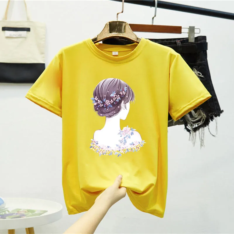 Trend College Women Summer Thin T-Shirts Couple Student Loose Casual Short Sleeve Tops Pretty Portrait Print Tees
Trend College Women Summer Thin T-Shirts Couple Student Loose Casual Short Sleeve Tops Pretty Portrait Print Tees