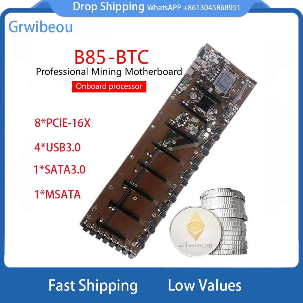 New B85 BTC Mining Expert 8PCIE-16X mining rig BTC ETH BGA Professional Mining Motherboard LGA1150 USB3.0 SATA3 Support VGA
New B85 BTC Mining Expert 8PCIE-16X mining rig BTC ETH BGA Professional Mining Motherboard LGA1150 USB3.0 SATA3 Support VGA