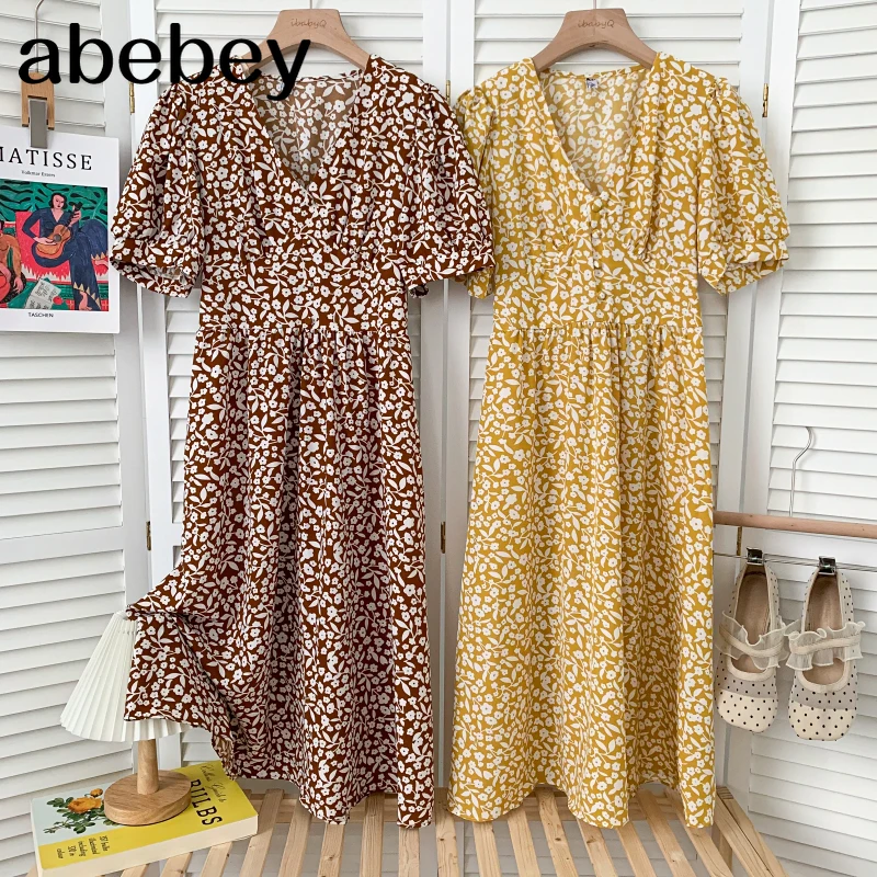 Temperament V-neck short sleeve Dress high waist pleated floral print mid-length A-line Dress 2021 New Summer Women
Temperament V-neck short sleeve Dress high waist pleated floral print mid-length A-line Dress 2021 New Summer Women