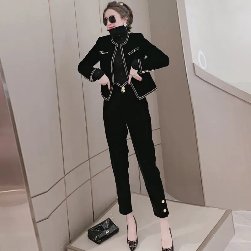 2021 Spring Autumn Women Office Suits Female Long Sleeves Tweed Jacket + Wide Leg Pants Set Ladies Casual Loose 2 Piece Set L813
2021 Spring Autumn Women Office Suits Female Long Sleeves Tweed Jacket + Wide Leg Pants Set Ladies Casual Loose 2 Piece Set L813